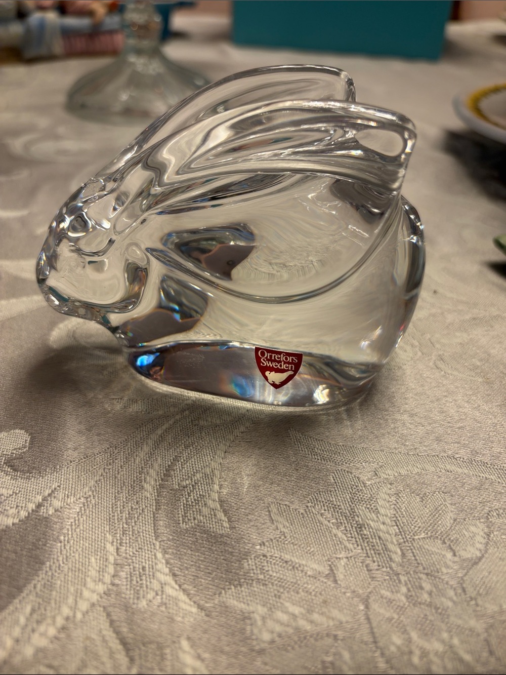 Orrefors Kostaboda Clear Crystal Bunny Sculpture